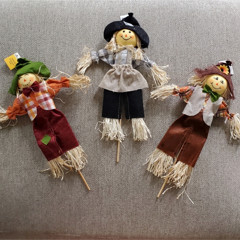 Set of 3 scarecrow picks